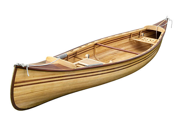 petit bateau à rames sur blanc - canoë photos et images de collection