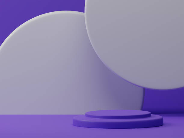 istock 3D rendering minimal round circle pedestal or podium for product showcase display with white wall panels on empty background. 3D mockup illustration 1499597714