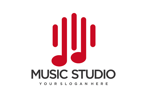 home music logo design vector