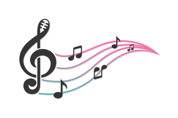 logo muzyczne .tone z inspiracją logo mikrofonu. ilustracja wektorowa. - childrens music stock illustrations