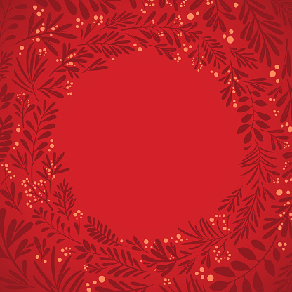 Red Christmas plants and floral vector designs for use on Christmas cards and promotional advertising.