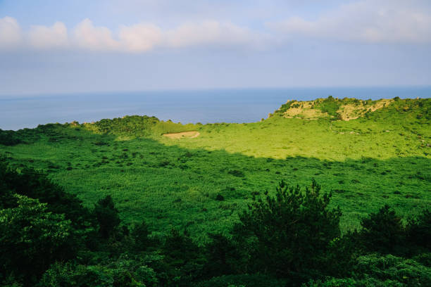 Seongsan Ilchulbong moutain in Jeju Island, South Korea. Seongsan Ilchulbong moutain in Jeju Island, South Korea. jeju city stock pictures, royalty-free photos & images