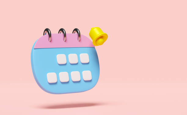 istock 3d calendar for marked date with notification bell  isolated on pink background. schedule appointment concept, 3d render illustration, clipping path 1499621993
