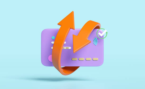 istock 3d credit card with transfer arrows, check marks isolated on blue background. saving money wealth business, cashback money refund concept, 3d render illustration, clipping path 1499622278