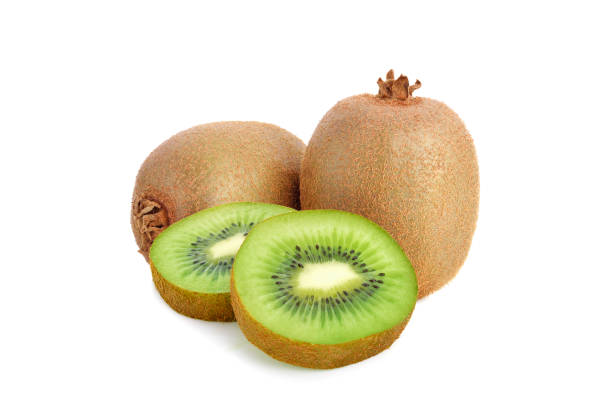 istock Ripe whole kiwi fruit isolated on white background 1499628567