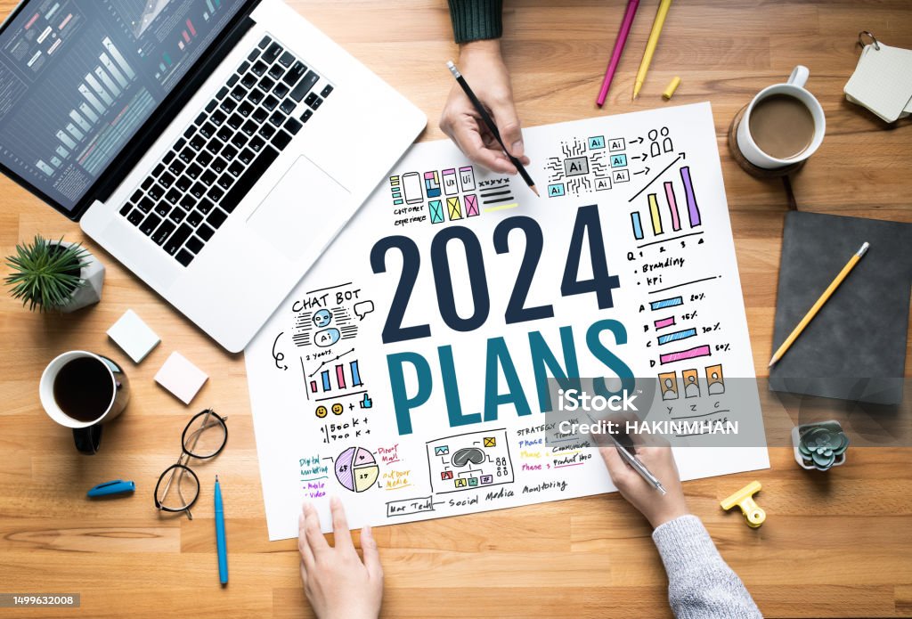 2024 plans with vision of digital transformation and strategy,marketing over view concepts 2024 plans with vision of digital transformation and strategy,marketing over view concepts,business team and  goals 2024 Stock Photo