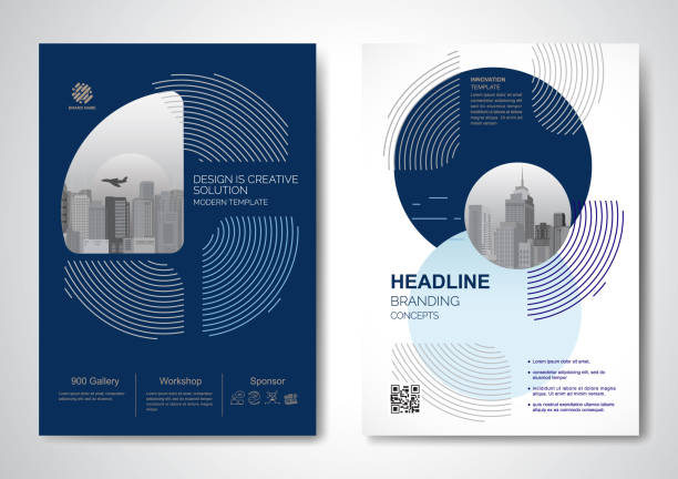 illustrazioni stock, clip art, cartoni animati e icone di tendenza di modello layout di progettazione volantino brochure vettoriale - newspaper the media backgrounds business