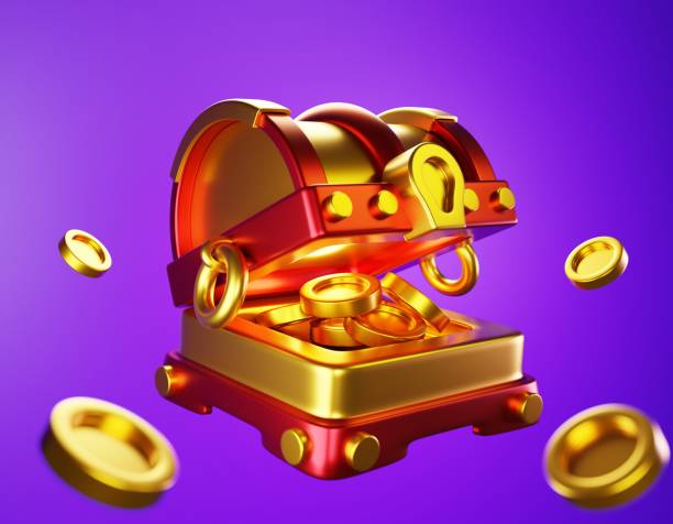 istock Treasure chest with golden coin. 1499640799