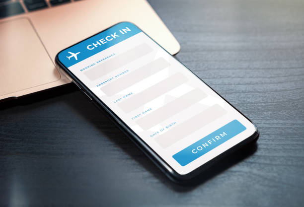 istock Airline online check-in application form. Self-registration and obtaining boarding pass for quick access to the flight at the airport concept 1499642357