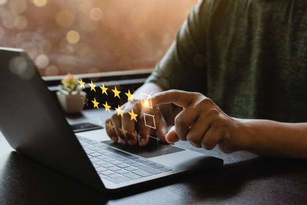 istock Customer review satisfaction feedback survey concept. Business people rate service experience and product quality or staff friendliness and overall value for the price. information, amend, improve 1499643871