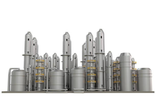 istock Factory industry For assembling oil factories for car export import transportation 3D RENDER 1499645570