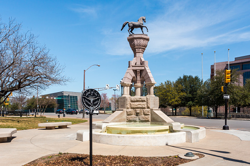 Fort Worth, Texas, USA - March 27h, 2022: Samuel Benton Cantey Monument