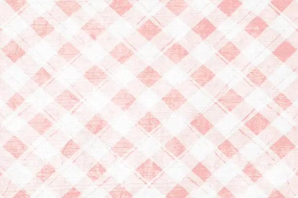 Vector illustration of Faded Red and white soft pastel crisscross checkered pattern horizontal blank empty vector backgrounds