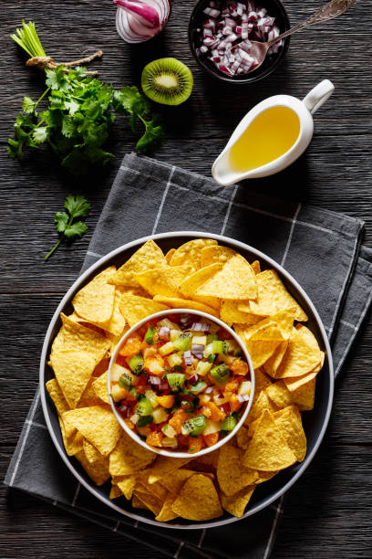 istock summer fruit salsa with tortilla chips on plate 1499664852