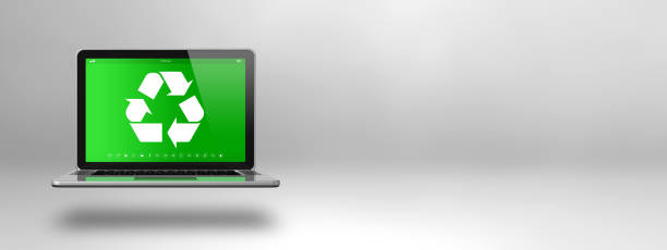 istock Laptop computer with a recycling symbol on screen. environmental conservation concept 1499666622