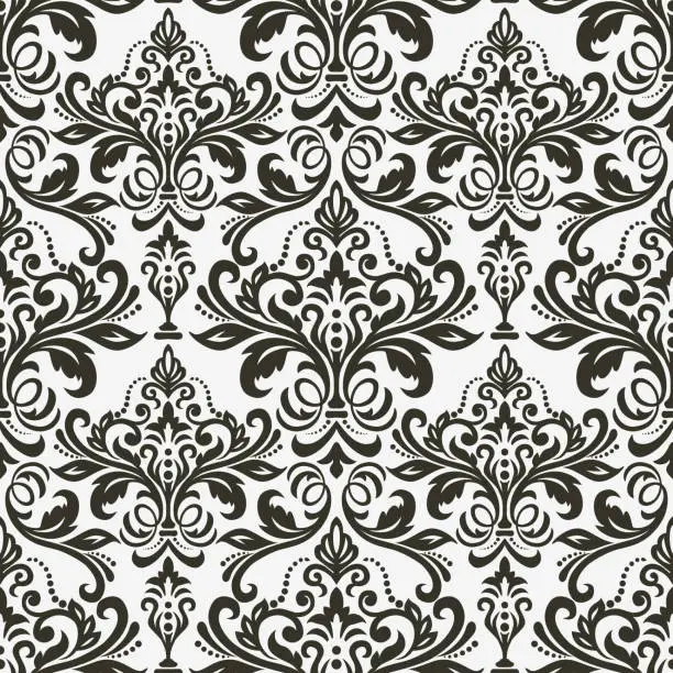 Vector illustration of Seamless Damask Wallpaper. Seamless oriental pattern. Islam, turkish, Indian, Arabic.