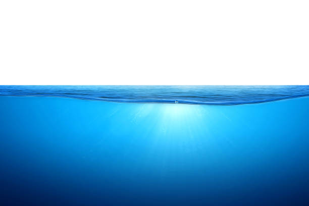 istock Blue water wave and bubbles isolated on white background. blue water surface with splash, waves and air bubbles to clean drinking water. Can be used for graphic designing. 1499674308