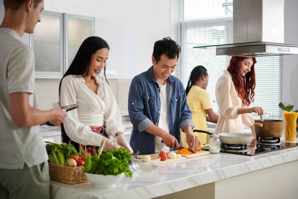 Group of Friends Cooking Dinner