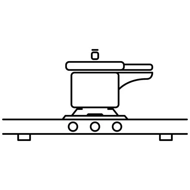 Vector illustration of Cooking Food in a Cooker