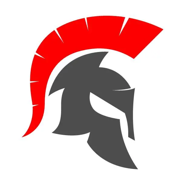 Vector illustration of Gladiator, spartan logo design
