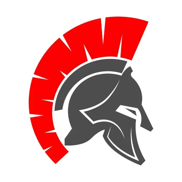 Vector illustration of Gladiator, spartan logo design