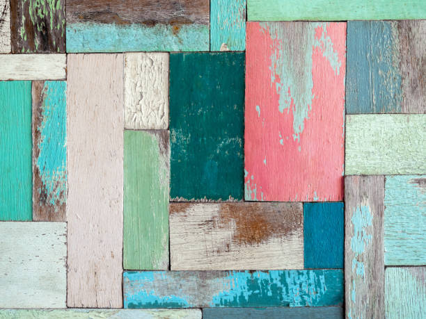 istock multicolor effective wood texture pattern background consists of several pieces of old wood of various sizes and colors, white, blue, green. Old wooden planks in multi-pastel colours vintage style. 1499683951