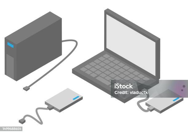 Hdd Isometric Vector Isometric External Hdd Illustration Set Stock Illustration - Download ...