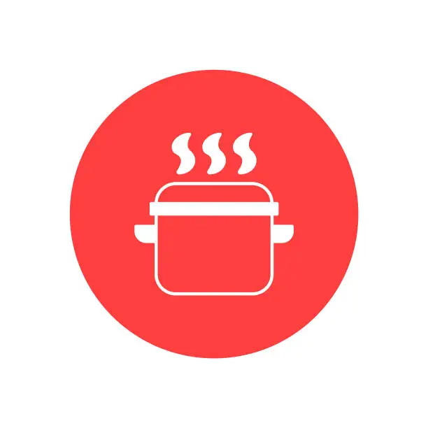 Vector illustration of Pressure cooker Vector Icon with trendy background colors that can easily edit or modify