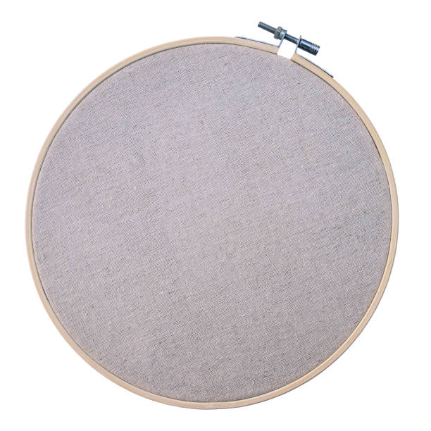 istock Embroidery hoop with linen fabric isolated on white background 1499690218
