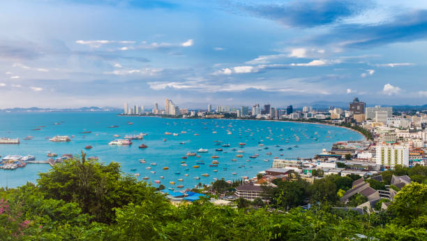 istock Panoramic view of Pattaya viewpoint in Chonburi Thailand 1499693000