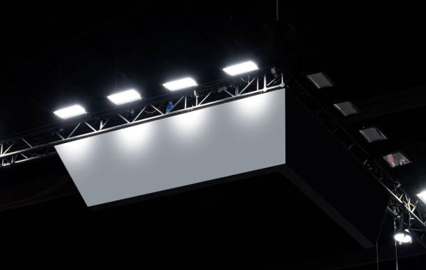 istock Hanging indoor billboard with spot light 1499693467