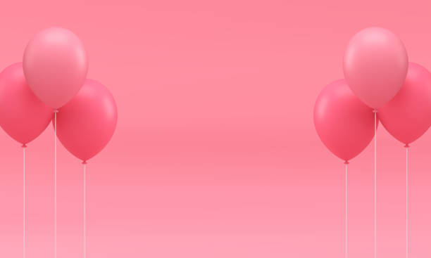 istock Festive 3d banner pink air balloon holiday congratulations party celebration realistic vector 1499693751