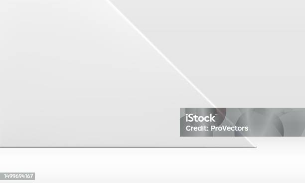 Triangle White Display White Geometric 3d Background Triangle Wall Display Product Showcase ...
