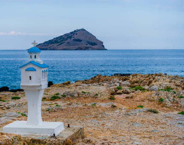 istock Rocky coast offshore with blue sea, Greece 1499694505