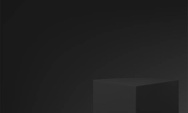 istock 3d cube black stage pedestal studio background fashion retail merchandise realistic vector 1499695800