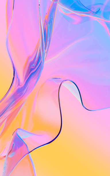 istock Abstract flowing transparent glass background, 3d rendering. 1499697991