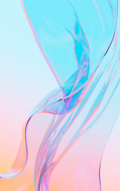 istock Abstract flowing transparent glass background, 3d rendering. 1499697996