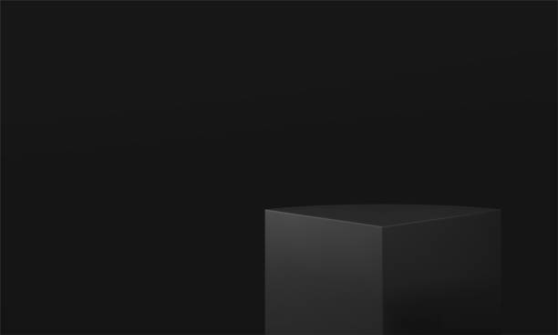 istock Black 3d podium triangle display pedestal fashion showcase for product presentation realistic vector 1499698135
