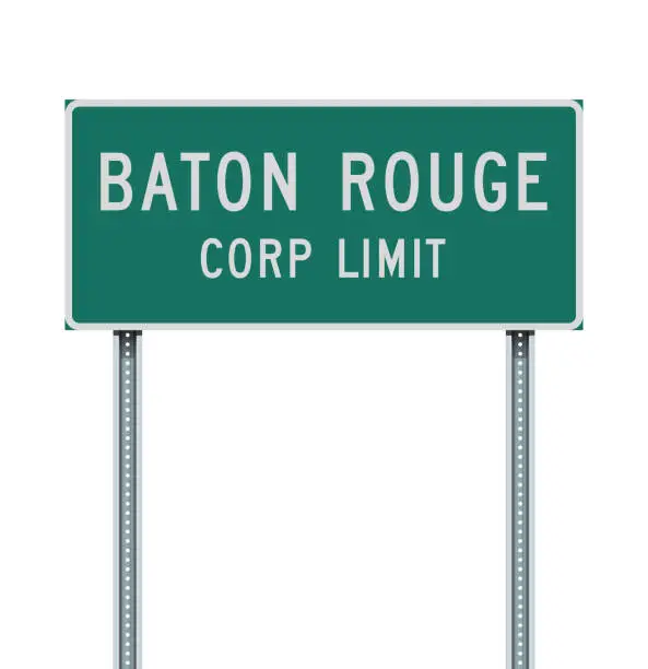 Vector illustration of Baton Rouge Corp Limit road sign