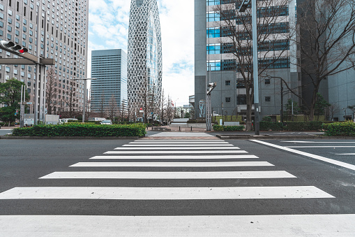 Cityscape and street scene in Shinjuku, Tokyo