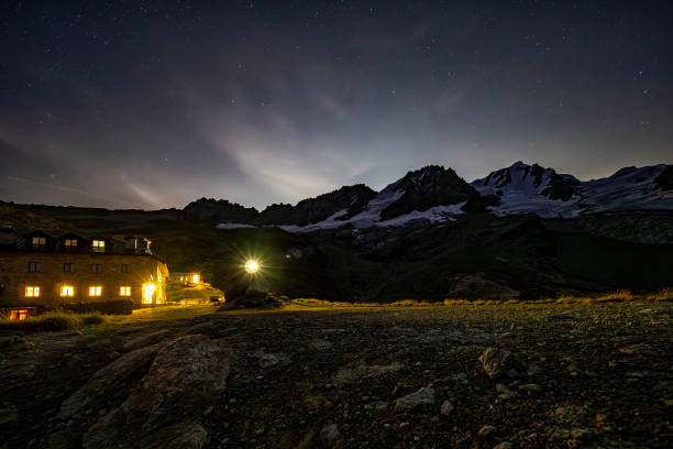 NIght scene on Gran Paradiso glascier