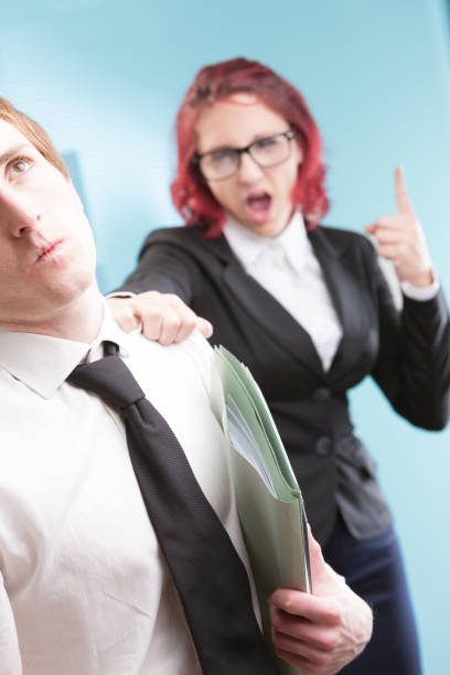 istock Inadequate anger management from female boss, unprofessional 1499709026