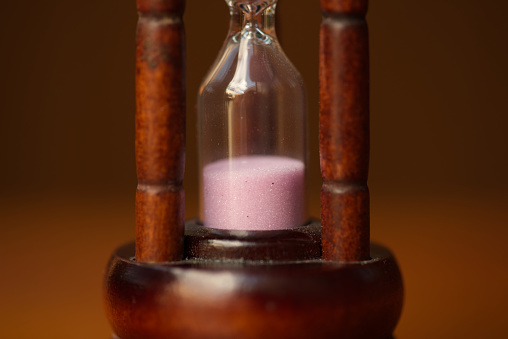 Macrophotography of a hourglass.