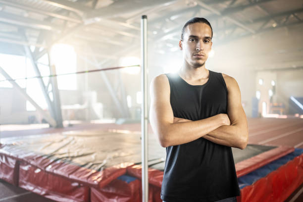istock Athlete man standing in sports hall 1499712289