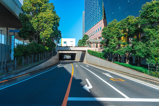 Empty road in Tokyo