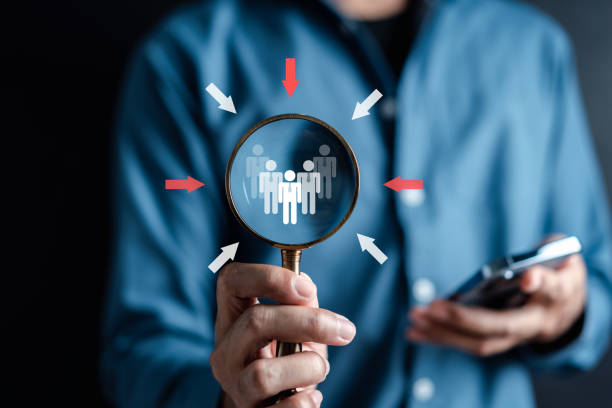istock Human resources recruiting with online technology. unemployment finding job search for resume register job interview. HR and HRM for New Career. 1499714123