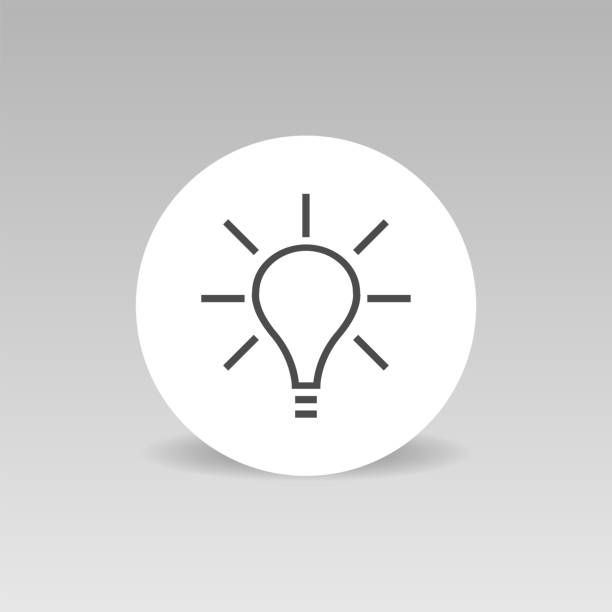 Bulb round vector icon Business Idea concept Simple Light bulb icon. Business Idea concept Vector illustration clip art of illuminated letter a stock illustrations
