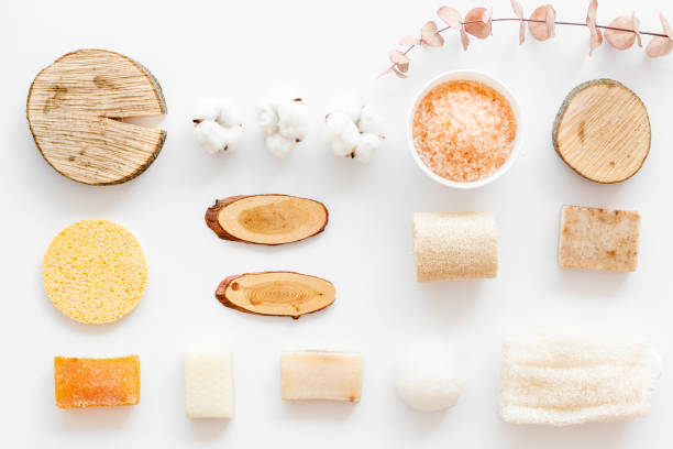 istock Spa cosmetics products and bathing accessories with sea salt 1499715339