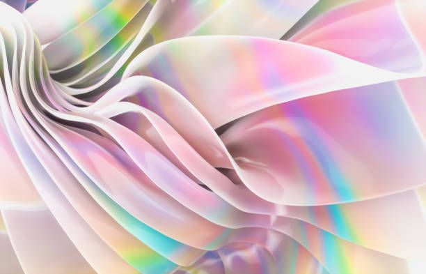 istock Abstract geometric crystal background with iridescent holographic texture. curve. cloth. 1499721109