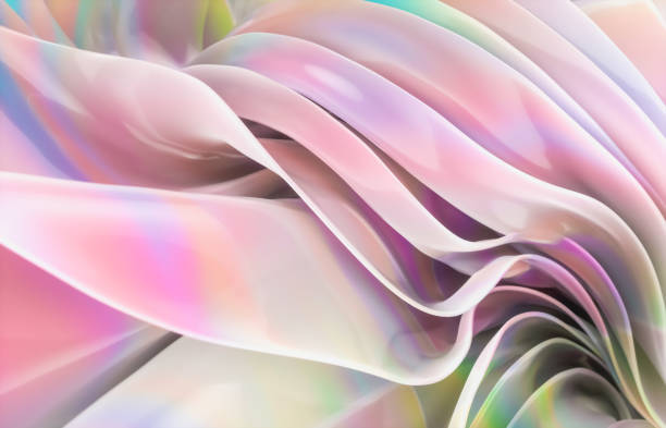istock Abstract geometric crystal background with iridescent holographic texture. curve. cloth. 1499721371